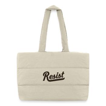 Resist lettering courageous protest - Puffer Shopping Bag - natural - Front