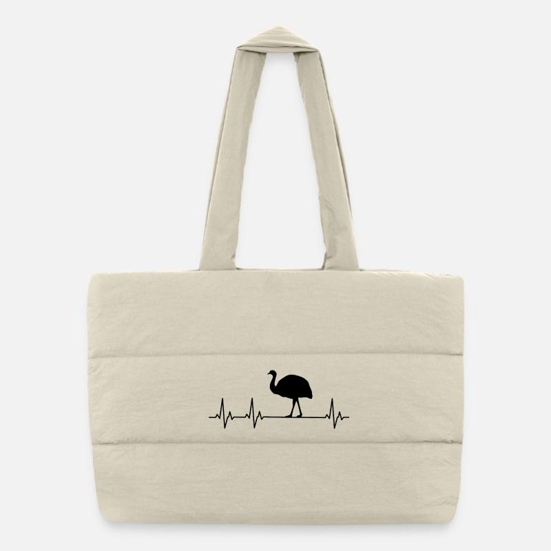 Autruche - Émeu - Nandu Sac shopping matelassé