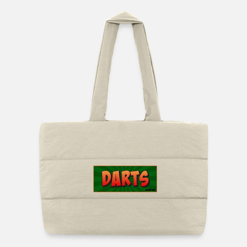Darts Comic Retro Spielmotiv Puffer-Einkaufstasche