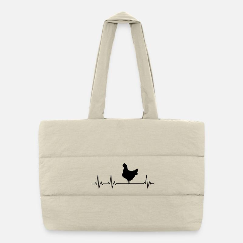 Fans de poulets - - Coq - Poussins Sac shopping matelassé