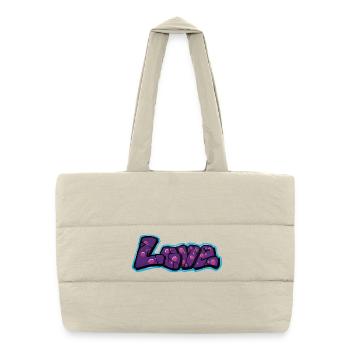 Love Graffiti Bubble Style - Puffer Shopping Bag - natural - Front