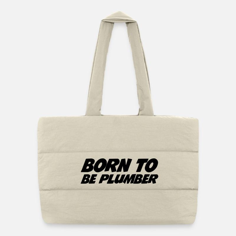 Born to be Plumber Puffer-Einkaufstasche