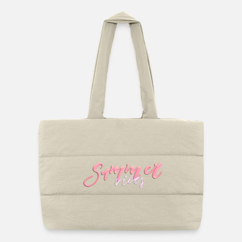 Summer Vibes – Neon Handlettering Puffer-Einkaufstasche