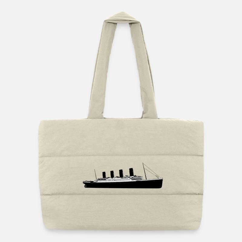 Silhouette de paquebot d’océan Design vintage Sac shopping matelassé
