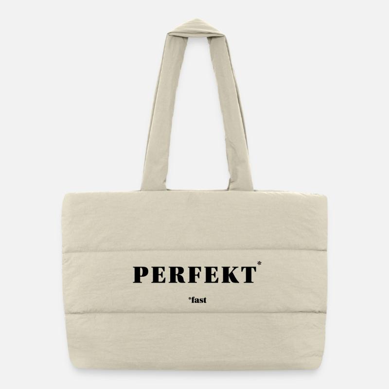 PARFAIT – PRESQUE | Déclaration minimale ironique Sac shopping matelassé