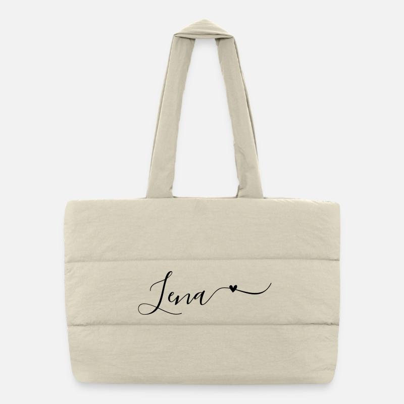Lena Last name First name Decorative Puffer Shopping Bag