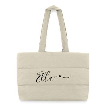 Ella Surname First Name Decorative - Puffer Shopping Bag - natural - Front
