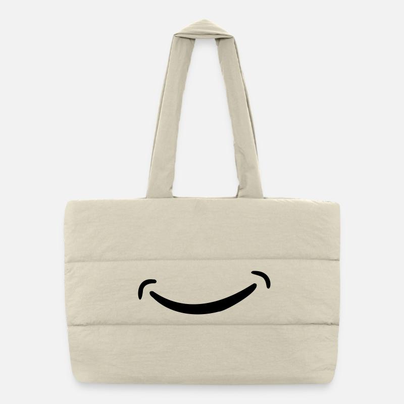 Smile - Puffer Shopping Bag - natural