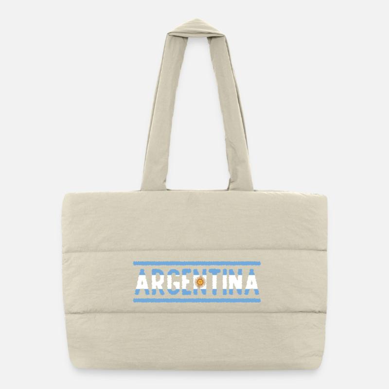 Texte du drapeau argentin Design vieilli de la Sun Pride Sac shopping matelassé