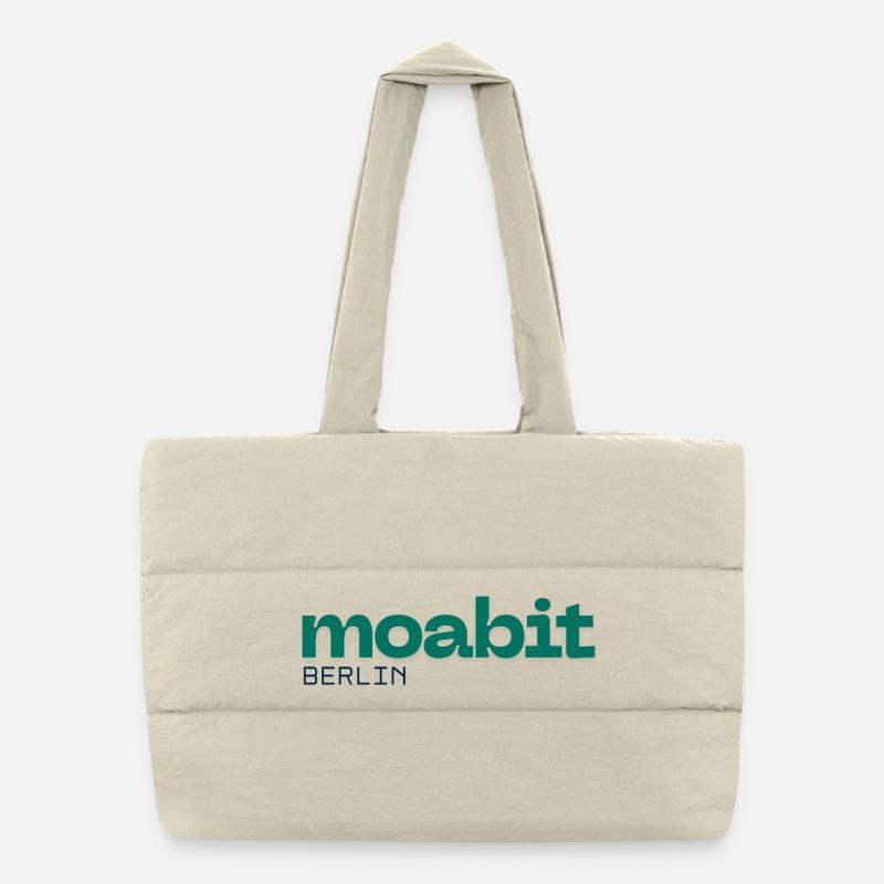 Moabit Berlin Schönes simples Design - Puffer-Einkaufstasche - Naturweiß