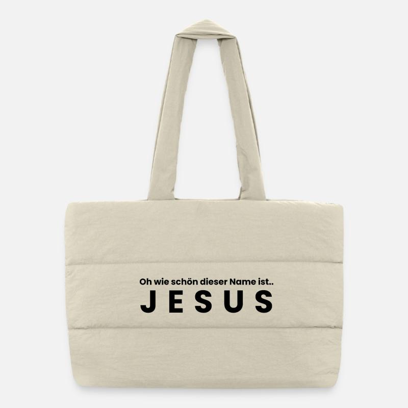 Der Name Jesus - christliche klamotten Puffer-Einkaufstasche