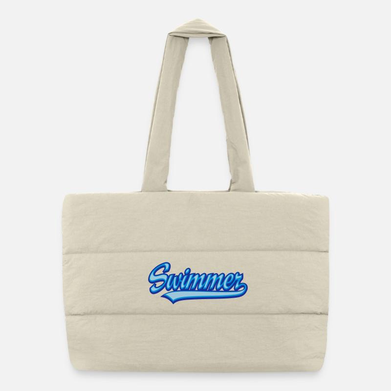 Swimmer - Puffer Shopping Bag - natural