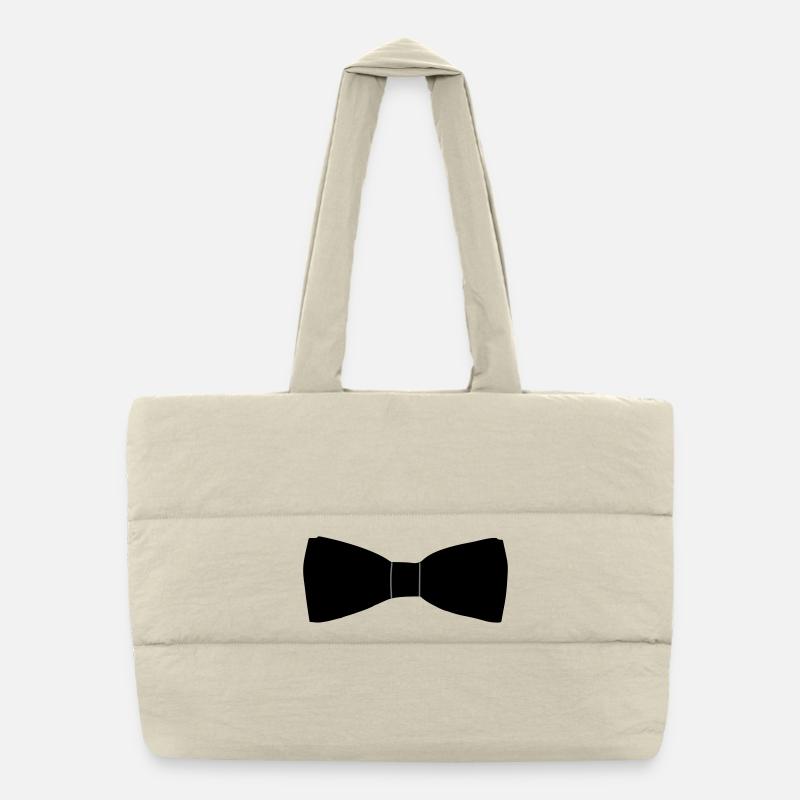 Bow Tie - Puffer Shopping Bag - natural