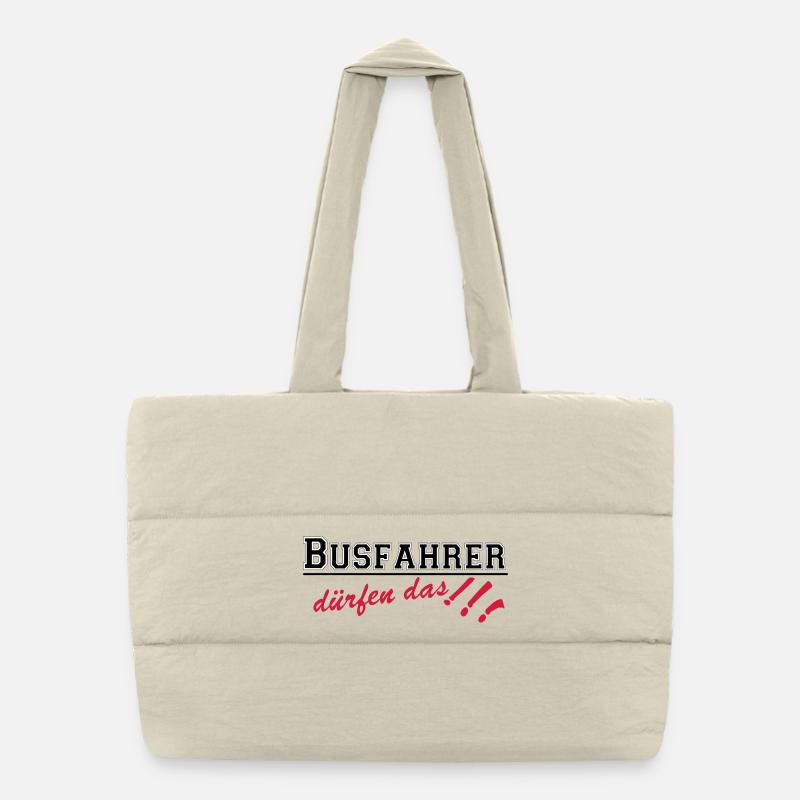 Busfahrer Bus Omnibus Kraftfahrer dürfen...(25) - Puffer-Einkaufstasche - Naturweiß