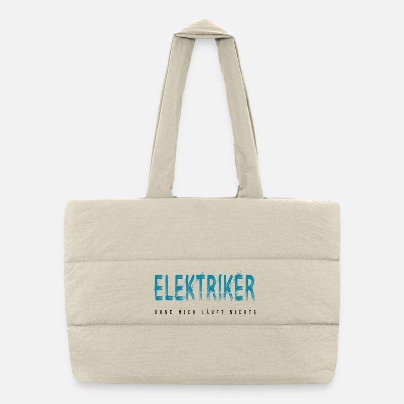 Elektriker Handwerker Design Puffer-Einkaufstasche