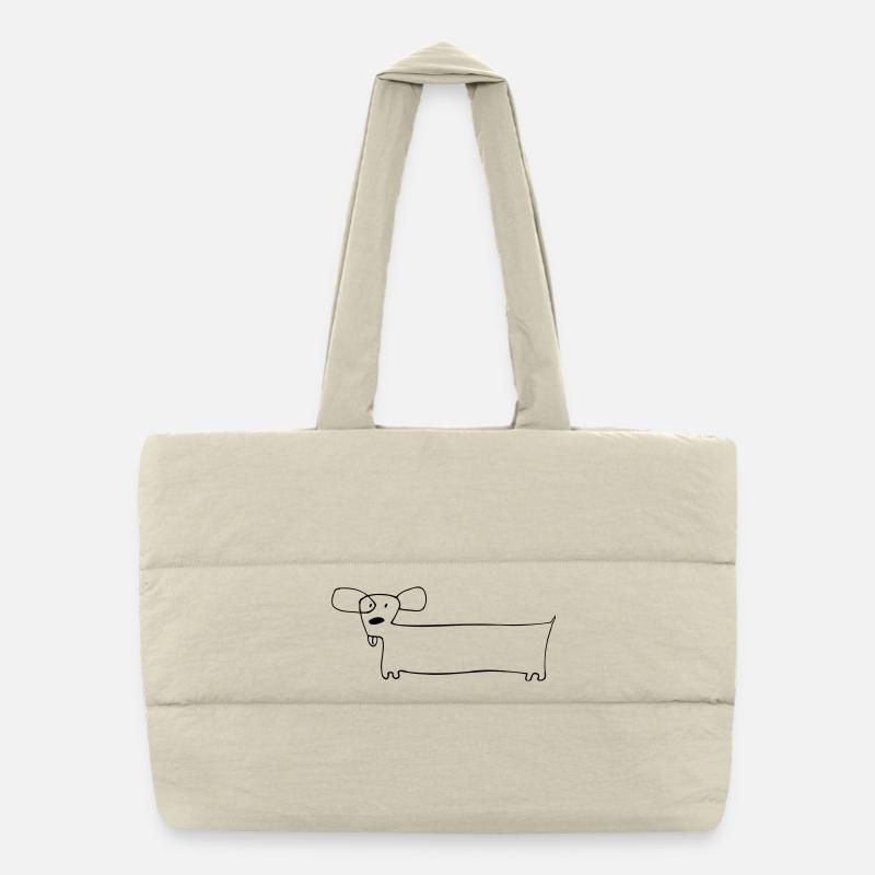 01 Hündchen Lang Puffer-Einkaufstasche