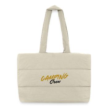 Conception de camping aventureux avec des motifs naturels - Sac shopping matelassé - blanc naturel - Devant