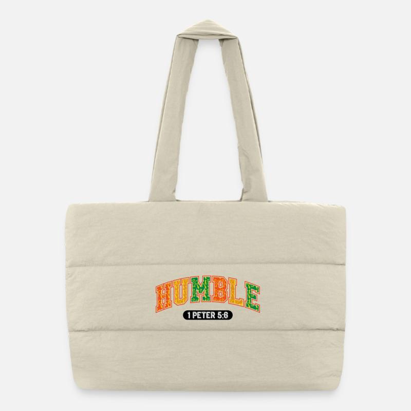 Le message d’humilité 1Pierre 5:6 - Sac shopping matelassé - blanc naturel