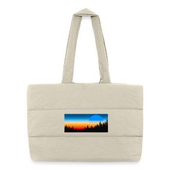 Forest sunset in colorful streaks - Puffer Shopping Bag - natural - Front