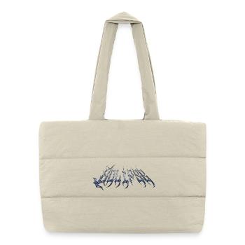 Eclipse - cold metal chrome text - Puffer Shopping Bag - natural - Front