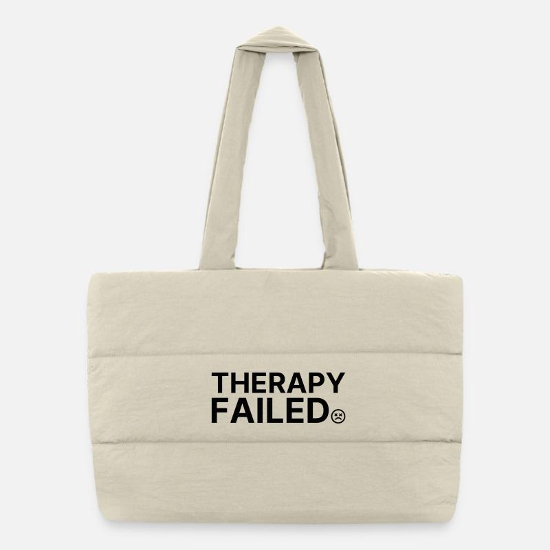 La thérapie a échoué – Déclaration minimaliste Sac shopping matelassé
