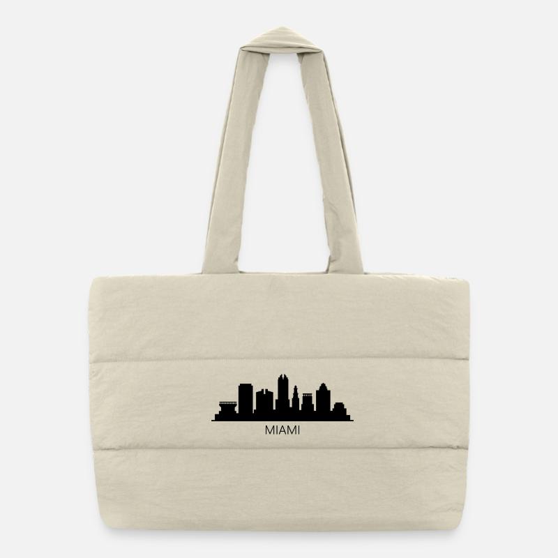 Miami Skyline Puffer-Einkaufstasche