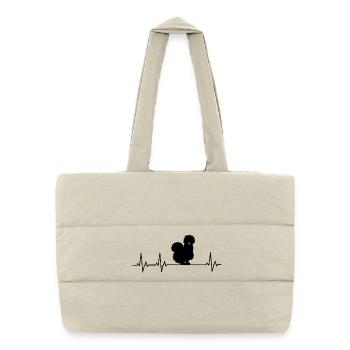Fans de poulet - Coq - Coq - Poulet de soie - Sac shopping matelassé - blanc naturel - Devant