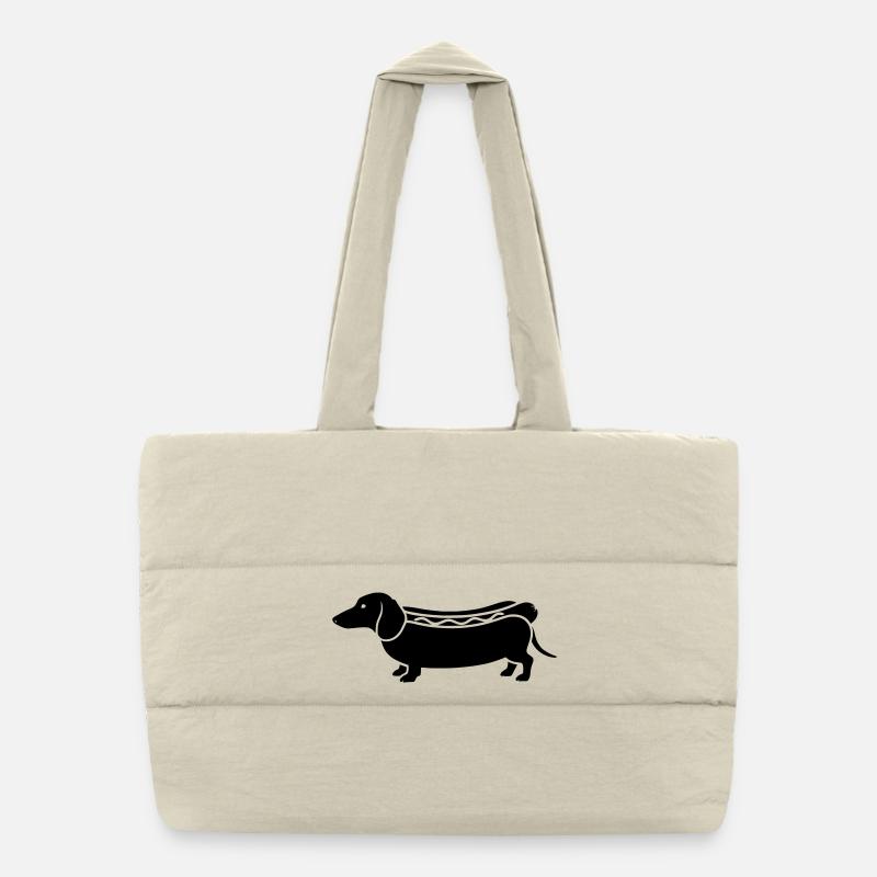 Silhouette saucisse de hot-dog teckel Sac shopping matelassé
