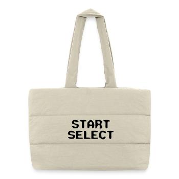 Start Select 8-Bit Text - Puffer-Einkaufstasche - Naturweiß - Vorne