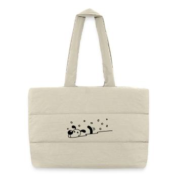 Cute dog in the snow - Puffer Shopping Bag - natural - Front