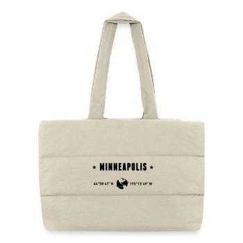 Minneapolis, Minnesota, coordonnées de la planète Terre - Sac shopping matelassé - blanc naturel - Devant