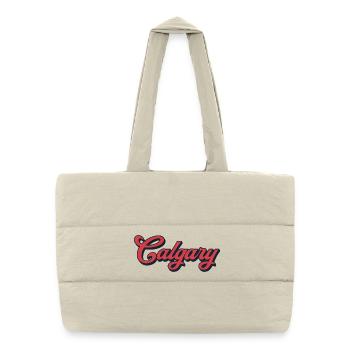 Calgary Schriftzug Kanada – Retro Typografie - Puffer-Einkaufstasche - Naturweiß - Vorne
