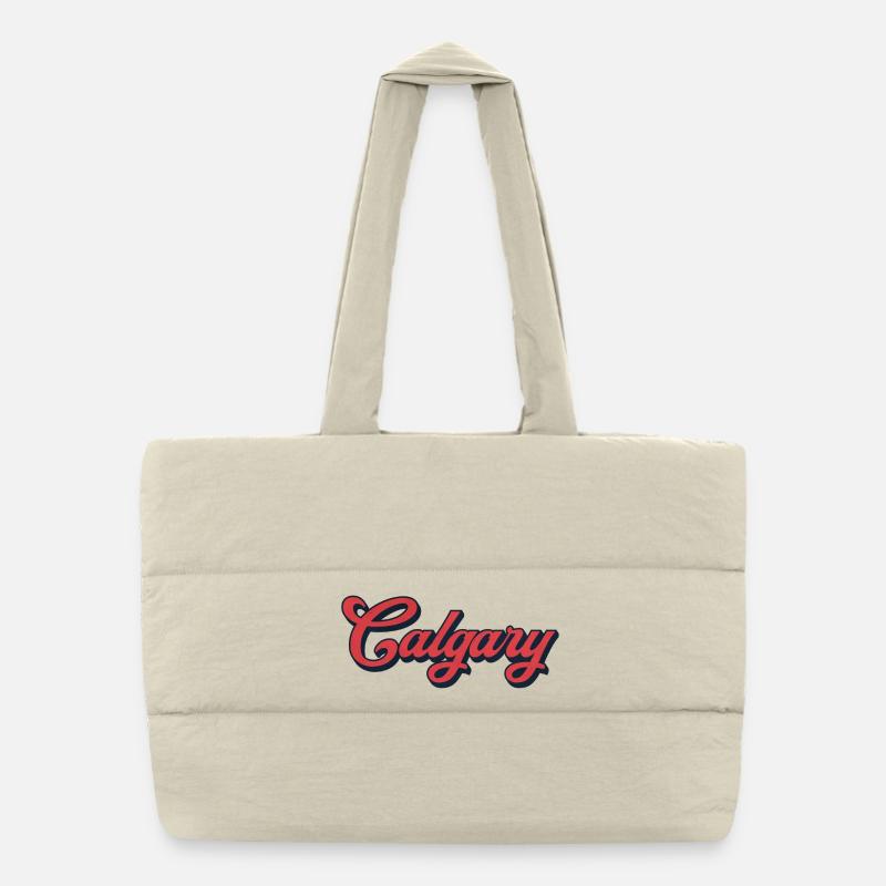 Calgary Lettering Canada – Retro Typography Puffer Shopping Bag