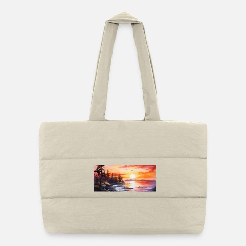 sunset Puffer Shopping Bag