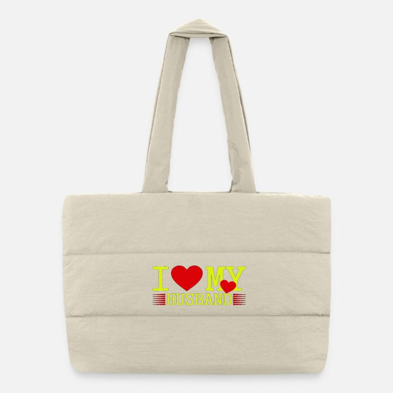 J’aime mon mari Sac shopping matelassé