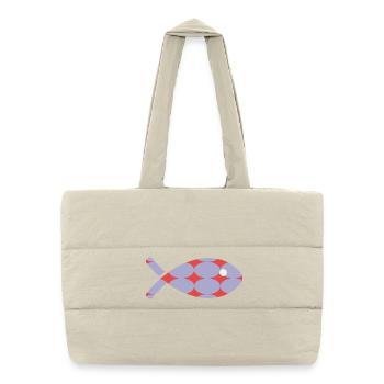 POISSON - Sac shopping matelassé - blanc naturel - Devant
