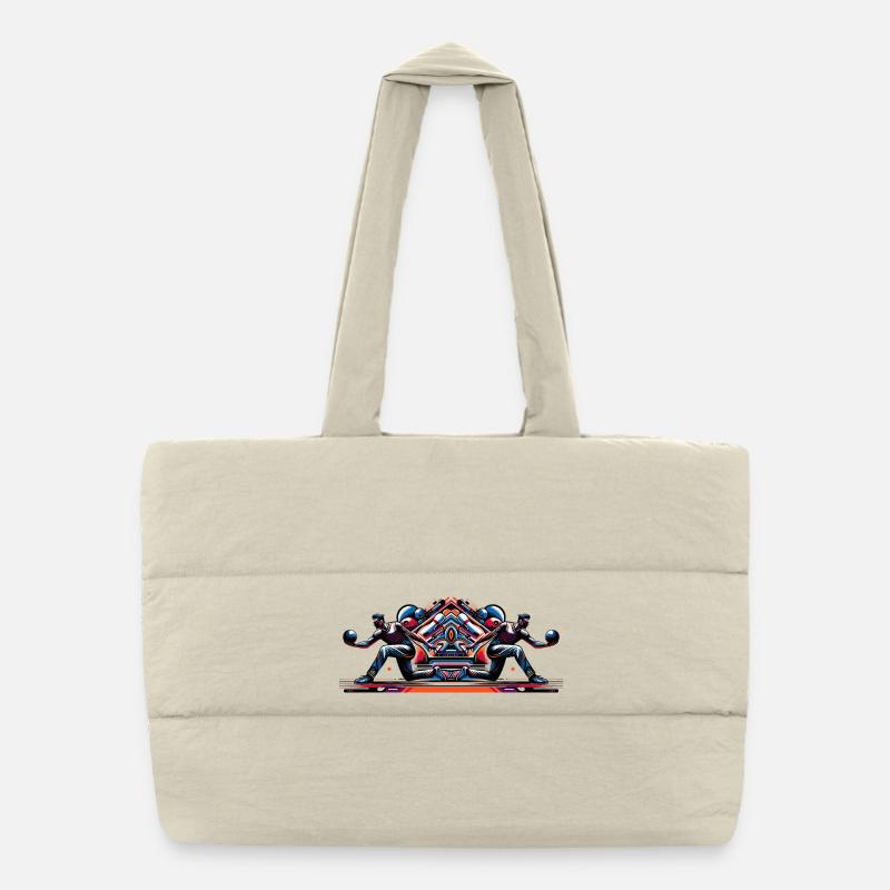 Des quilleurs dynamiques et colorés en action Sac shopping matelassé