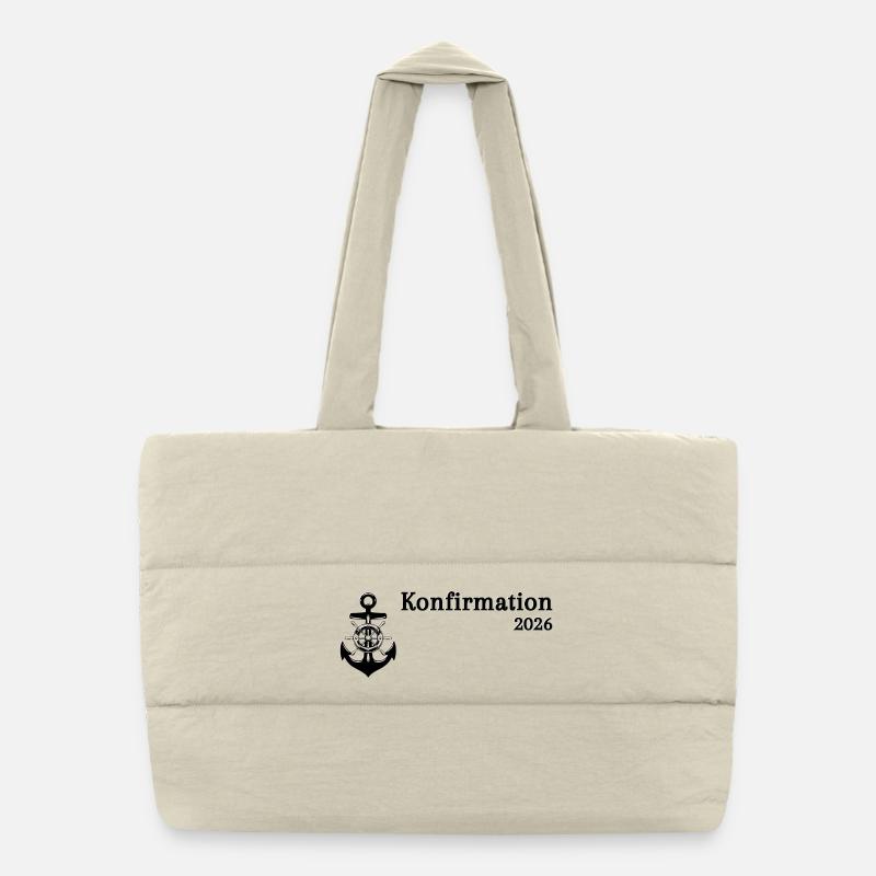 Confirmation 2026 Foi Chrétien Anchor Rudder Sac shopping matelassé