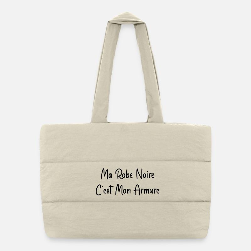 Ma robe noire est mon armure Sac shopping matelassé
