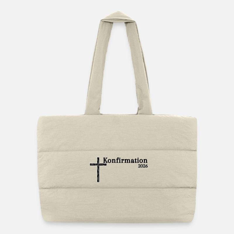 Gift ideas for Confirmation 2026 Cross Puffer Shopping Bag