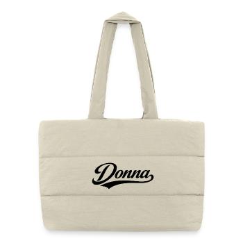 Donna, nom du premier nom de famille, cadeaux de famille - Sac shopping matelassé - blanc naturel - Devant