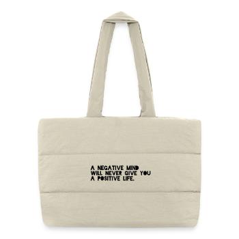 Dicton motivationnel anglais - Sac shopping matelassé - blanc naturel - Devant