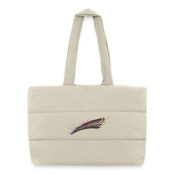 coloré voiture pneu bande de roulement frein piste graffiti - Sac shopping matelassé - blanc naturel - Devant