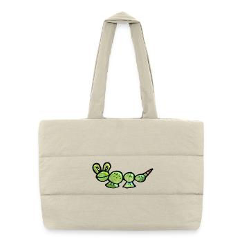 Chenille folle de Mars - Sac shopping matelassé - blanc naturel - Devant