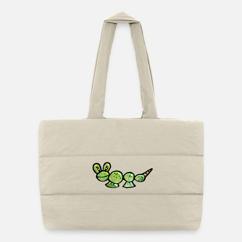 Crazy Raupe vom Mars Puffer-Einkaufstasche