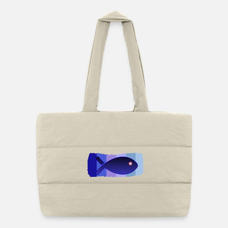 SARDINE. FISH. APRIL FOOL. EASTER. SEA Puffer Shopping Bag