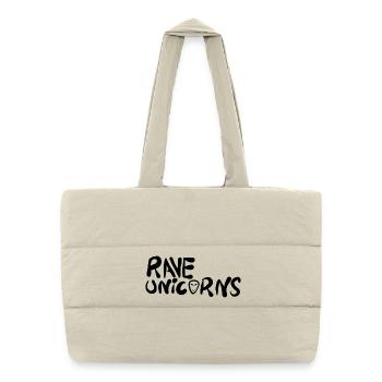 Rave Unicorns Logo Text Black - Puffer Shopping Bag - natural - Front