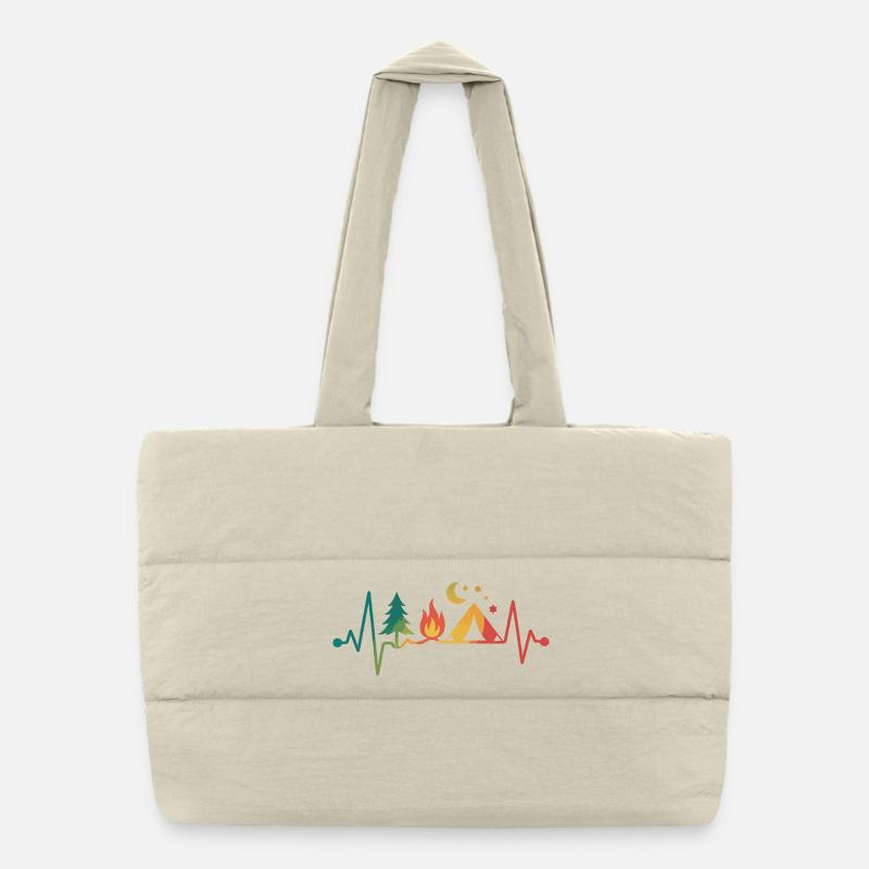 Campfire Camping Night Stars Puffer Shopping Bag