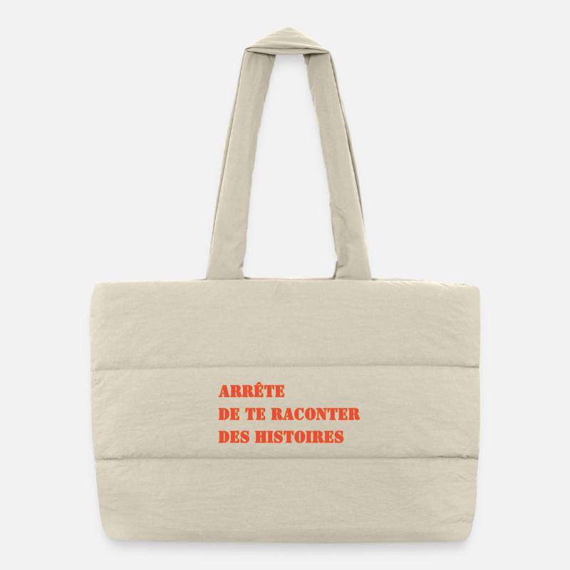 STOP TELLING YOURSELF STORIES Puffer Shopping Bag