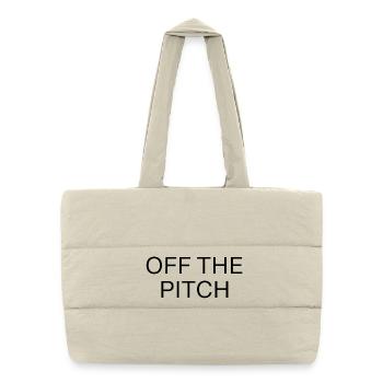 Off the Pitch Typography Outline - Puffer Shopping Bag - natural - Front